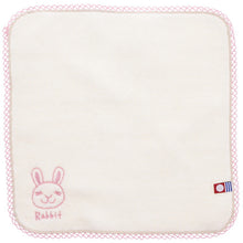 Load image into Gallery viewer, Baby handkerchief pile gauze rabbit pastel pink approx. 22 x 22 cm JA-800