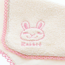 Load image into Gallery viewer, Baby handkerchief pile gauze rabbit pastel pink approx. 22 x 22 cm JA-800