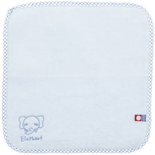 Load image into Gallery viewer, Baby handkerchief pile gauze elephant pastel blue approx. 22 x 22 cm JA-800