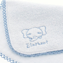 Load image into Gallery viewer, Baby handkerchief pile gauze elephant pastel blue approx. 22 x 22 cm JA-800