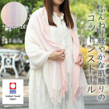 Cargar imagen en el visor de la galería, Stole Gradient Salmon Pink x Ivory Approx. 58 x 185cm (including fringe) GU-2800