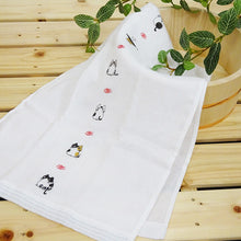 将图片加载到图库查看器,Face Towel Hagoromo Gauze Cat Blue 32 x 95cm