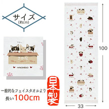 将图片加载到图库查看器,Face Towel Cloth Reading Box Cat Pink Approx. 33 x 100cm