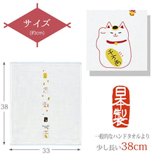 将图片加载到图库查看器,Hand Towel Wet Handkerchief Hagoromo Gauze Cat Oval Blue Approx. 33 x 38 cm