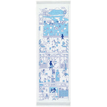 将图片加载到图库查看器,Face Towel Cloth Goyomi Inu no Yu Blue Approx. 33 x 100cm