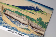 Cargar imagen en el visor de la galería, Sticker Wall Ukiyoe Deco Museum Katsushika Hokusai Thirty-six Views of Mt. Fuji Tokaido Ejiri Takinoura Schematic Map Approx. 10 x 14 cm