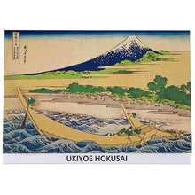 Cargar imagen en el visor de la galería, Sticker Wall Ukiyoe Deco Museum Katsushika Hokusai Thirty-six Views of Mt. Fuji Tokaido Ejiri Takinoura Schematic Map Approx. 10 x 14 cm