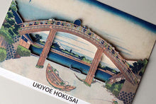 Cargar imagen en el visor de la galería, Sticker Wall Ukiyoe Deco Museum Katsushika Hokusai Thirty-six Views of Mt. Fuji Under the Fukagawa Mannen Bridge Approx. 10 x 14 cm