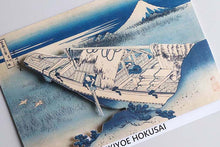 Cargar imagen en el visor de la galería, Sticker Wall Ukiyoe Deco Museum Katsushika Hokusai Thirty-Six Views of Mt. Fuji Changzhou Ushibori Approx. 10 x 14cm