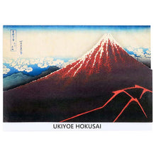 Cargar imagen en el visor de la galería, Sticker Wall Ukiyoe Deco Museum Katsushika Hokusai Thirty-Six Views of Mt. Fuji Yamashita White Rain Approx. 10 x 14 cm