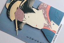 Cargar imagen en el visor de la galería, Sticker Wall Ukiyoe Deco Museum Toshusai Sharaku Tomisaburo Nakayama's Miyagi Approx. 10 x 14cm