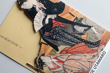 Cargar imagen en el visor de la galería, Sticker Wall Ukiyoe Deco Museum Kitagawa Utamaro Four Seasons Yuka no Iroka Top Approx. 10 x 14cm
