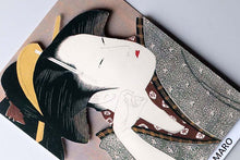 Cargar imagen en el visor de la galería, Sticker Wall Ukiyoe Deco Museum Kitagawa Utamaro Utamaro Poetry Collection Moshimikoi Approx. 10 x 14cm