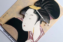 Cargar imagen en el visor de la galería, Sticker Wall Ukiyoe Deco Museum Kitagawa Utamaro Poetry Collection Deep Shinobi Love Approx. 10 x 14cm
