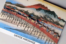 Cargar imagen en el visor de la galería, Sticker Wall Ukiyoe Deco Museum Hiroshige Utagawa Tokaido Fifty-Three Stations Kyoshi Sanjo Ohashi Bridge Approx. 10 x 14cm