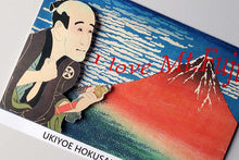 Cargar imagen en el visor de la galería, Sticker Wall Ukiyoe Deco Museum Hokusai & Sharaku I Love Mt.Fuji Approx. 10×14cm