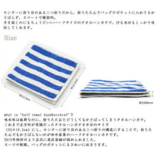Load image into Gallery viewer, Imabari Towel Otta Half Towel Handkerchief Blue x Green 25 x 12.5cm 15-02