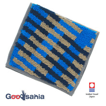 Muat gambar ke penampil Galeri, Imabari Towel Towel Handkerchief Otta Half Towel Handkerchief 23-55 Made in Japan Blue Approx. 25 x 12.5cm OT23-0060-0955