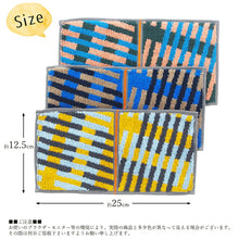 Load image into Gallery viewer, Imabari Towel Otta Half Towel Handkerchief 23-55 Gift Set Set of 3 Same Pattern (Green, Blue, Yellow) OT23-0200-0955
