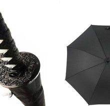 Load image into Gallery viewer, Folding Umbrella Sengoku Umbrella -wakizashi(short sword)- Tiger (Silver)/Umbrella Bag Opened: Approximately 96cm in Diameter Black JK-160-02