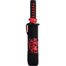 Load image into Gallery viewer, Folding Umbrella Sengoku Umbrella -wakizashi(short sword)- Carp (Red)/Umbrella Bag Opened: Approximately 96cm in Diameter Black JK-160-03