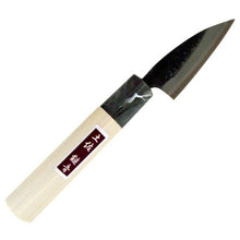 Load image into Gallery viewer, Tosa Knife Black Uchi Double Edge Warikomi Yanagiba Knife Marble Handle Blue Steel No. 2 (Blade Length 6cm)