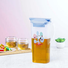 Load image into Gallery viewer, Iwasaki Industries Snoopy Water Pitcher, Fellowes One-Push 2.02L, Approx. 10.5 x 16.9 x 27.7cm, Made in Japan, Suitable for Hot Water, Light Blue, K-1266CP (Pitcher, Barley Tea Pot, Cold Water Pot, Water Pitcher)