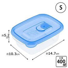 Muat gambar ke penampil Galeri, Iwasaki Industrial Storage Container Smart Flap Square Type S Antibacterial 400ml 4 pieces Approx. 10.3 x 14.7 x 9.7cm Made in Japan Microwave Safe Blue A-040BA (Storage Container Food Storage Container Sealed Container Sealed Container)