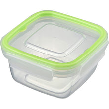 Cargar imagen en el visor de la galería, Storage Container Just Lock Square Green M Approx. 480ml 3 pieces PL-61 (Container 480ml set, storage, easy to wash, integrated, integrated gasket, pre-made, subdivided, sealed, no leakage)