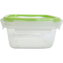 Cargar imagen en el visor de la galería, Storage Container Just Lock Square Green M Approx. 480ml 3 pieces PL-61 (Container 480ml set, storage, easy to wash, integrated, integrated gasket, pre-made, subdivided, sealed, no leakage)