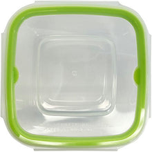 Cargar imagen en el visor de la galería, Storage Container Just Lock Square Green M Approx. 480ml 3 pieces PL-61 (Container 480ml set, storage, easy to wash, integrated, integrated gasket, pre-made, subdivided, sealed, no leakage)