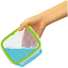 Cargar imagen en el visor de la galería, Storage Container Just Lock Square Green M Approx. 480ml 3 pieces PL-61 (Container 480ml set, storage, easy to wash, integrated, integrated gasket, pre-made, subdivided, sealed, no leakage)