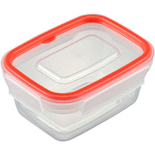 Cargar imagen en el visor de la galería, Storage Container Just Lock Rectangular Red M Approx. 430ml 3 pieces PL-66 (Container 430ml set, storage, easy to wash, integrated, integrated gasket, pre-made, subdivided, airtight, leak-proof liquid)