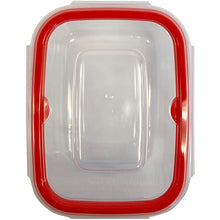 Cargar imagen en el visor de la galería, Storage Container Just Lock Rectangular Red M Approx. 430ml 3 pieces PL-66 (Container 430ml set, storage, easy to wash, integrated, integrated gasket, pre-made, subdivided, airtight, leak-proof liquid)