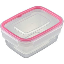 Cargar imagen en el visor de la galería, Storage Container Just Lock Rectangular Pink L Approx. 600ml 2 pieces PL-67 (Container 600ml set, storage, easy to wash, integrated, integrated gasket, pre-made, subdivided, airtight, leak-proof liquid)