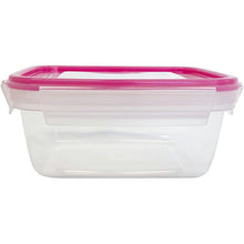 Cargar imagen en el visor de la galería, Storage Container Just Lock Rectangular Pink L Approx. 600ml 2 pieces PL-67 (Container 600ml set, storage, easy to wash, integrated, integrated gasket, pre-made, subdivided, airtight, leak-proof liquid)