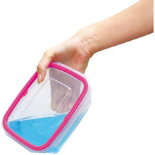 Cargar imagen en el visor de la galería, Storage Container Just Lock Rectangular Pink L Approx. 600ml 2 pieces PL-67 (Container 600ml set, storage, easy to wash, integrated, integrated gasket, pre-made, subdivided, airtight, leak-proof liquid)