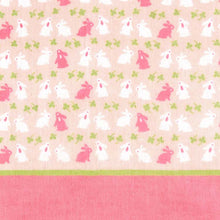 Load image into Gallery viewer, Handkerchief Town Girl's Handkerchief Rabbit Walk Pink Approx. 25 x 25 cm