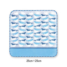 Load image into Gallery viewer, Handkerchief Town Girl's Handkerchief Fluffy Seal Blue Approx. 25 x 25 cm