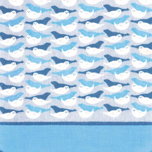 Load image into Gallery viewer, Handkerchief Town Girl's Handkerchief Fluffy Seal Blue Approx. 25 x 25 cm