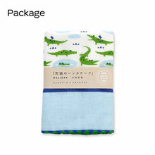 Load image into Gallery viewer, Miyamoto Handkerchief JIKANSTYLE Town Girl's Handkerchief Aquarium Edition Crocodile Taking a Break Approx. 25 x 25 cm Made in Japan 02858 (Handkerchief, Gauze, Handkerchief Towel, Handkerchief, Gauze Towel, Pile, Cotton, 100% Cotton, Made in Japan)