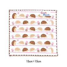 Load image into Gallery viewer, Handkerchief Children's handkerchief acchi cocchi hedgehog & flower white approx. 15 x 15 cm