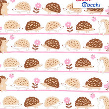 Load image into Gallery viewer, Handkerchief Children's handkerchief acchi cocchi hedgehog & flower white approx. 15 x 15 cm