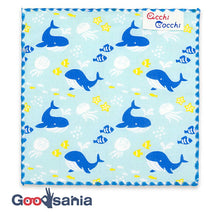 将图片加载到图库查看器,Handkerchief Children's handkerchief acchi cocchi whale blue approx. 15 x 15 cm