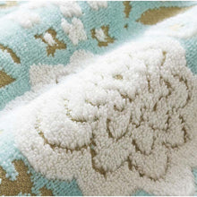 Load image into Gallery viewer, Handkerchief Gift Jacquard Handkerchief ~Flower Shop Cat~ Dahlia Blue Approx. 25 x 25cm