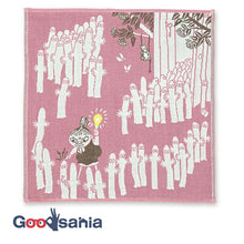 Load image into Gallery viewer, Handkerchief Moomin Mie Gauze Handkerchief Light Bulb Pink Approx. 25 x 25 cm