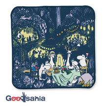 Load image into Gallery viewer, Handkerchief Moomin Smartphone/Glasses Cleaning Handkerchief Party Navy Approx. 20 x 20cm