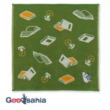 将图片加载到图库查看器,Handkerchief Moomin Mie Gauze Handkerchief Moomin & Books Green Approx. 25 x 25 cm