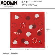 将图片加载到图库查看器,Handkerchief Moomin Mie Gauze Handkerchief Little My & Apple Red Approx. 25 x 25 cm