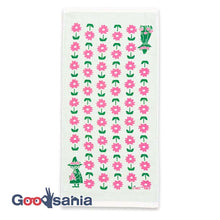 Load image into Gallery viewer, Dishcloth Moomin Double Gauze Kitchen Cloth Snufkin & Flower Ivory Approx. 34 x 70cm